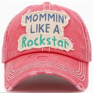 Mommin' Like A Rockstar distressed cap NWOT
